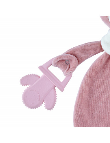 UP-bj_6803,Jucarie atasament cu jucarie dentitie Sleeping Friend BabyJem (Culoare: Roz)