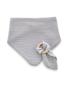 UP-bj_736_2,Set baveta cu doua fete din muselina cu jucarie dentitie BabyJem (Culoare: Somon) 2