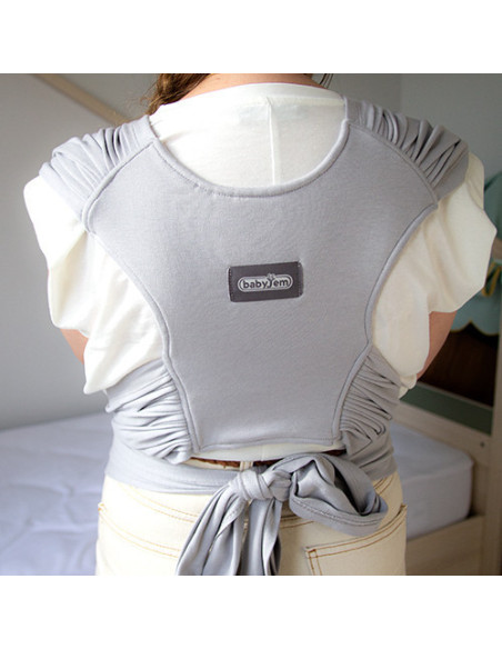UP-bj_7342,Sistem de purtare wrap elastic pentru bebelusi BabyJem (Culoare: Gri)