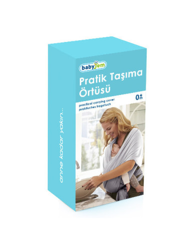 UP-bj_7342,Sistem de purtare wrap elastic pentru bebelusi BabyJem (Culoare: Gri)