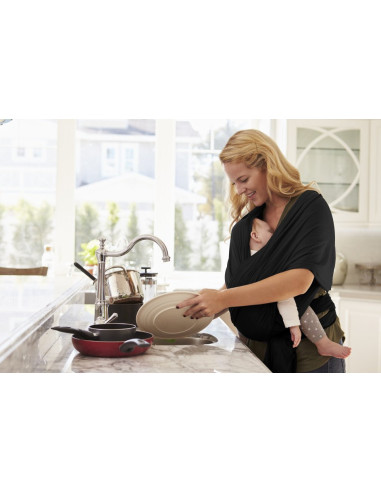 UP-bj_7342,Sistem de purtare wrap elastic pentru bebelusi BabyJem (Culoare: Gri)