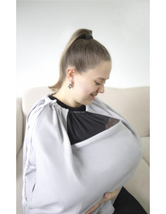 UP-bj_7352,Sal pentru alaptare cu fereastra din tul BabyJem (Culoare: Gri) 2