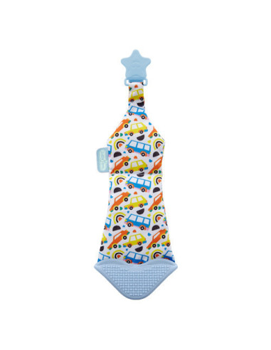 UP-bj_7501,Cravata bebelusi cu accesoriu de dentitie BabyJem (Culoare: Bleu)