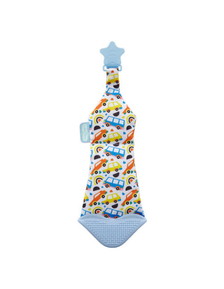 UP-bj_7501,Cravata bebelusi cu accesoriu de dentitie BabyJem (Culoare: Bleu)