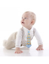 UP-bj_7501,Cravata bebelusi cu accesoriu de dentitie BabyJem (Culoare: Bleu)