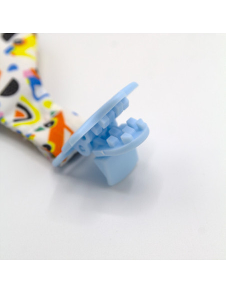 UP-bj_7501,Cravata bebelusi cu accesoriu de dentitie BabyJem (Culoare: Bleu)