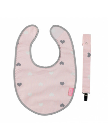 UP-bj_4532,Baveta cu suport pentru suzeta BabyJem (Culoare: Roz)