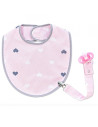 UP-bj_4533,Baveta cu suport pentru suzeta BabyJem (Culoare: Bleu)