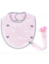 UP-bj_4533,Baveta cu suport pentru suzeta BabyJem (Culoare: Bleu)