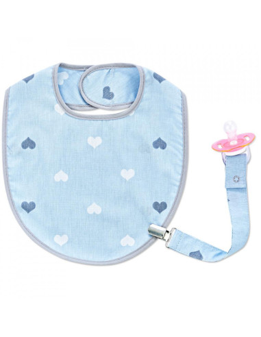 UP-bj_4533,Baveta cu suport pentru suzeta BabyJem (Culoare: Bleu)