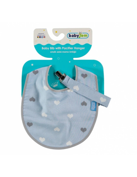 UP-bj_4533,Baveta cu suport pentru suzeta BabyJem (Culoare: Bleu)