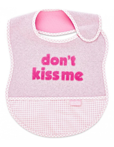 UP-bj_0321,Baveta BabyJem din bumbac Dont Kiss Me (Culoare: Roz)