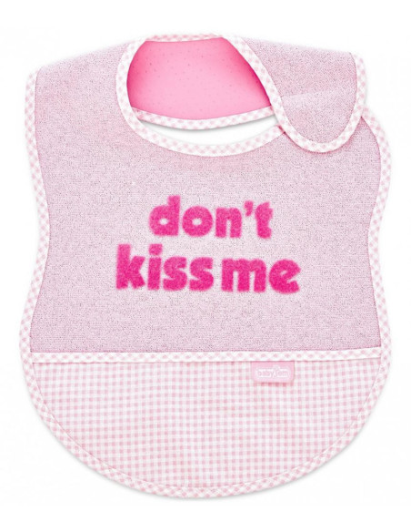 UP-bj_0321,Baveta BabyJem din bumbac Dont Kiss Me (Culoare: Roz)