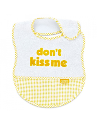UP-bj_0323,Baveta BabyJem din bumbac Dont Kiss Me (Culoare: Bleu)