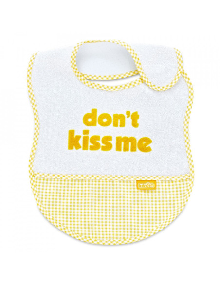 UP-bj_0323,Baveta BabyJem din bumbac Dont Kiss Me (Culoare: Bleu)