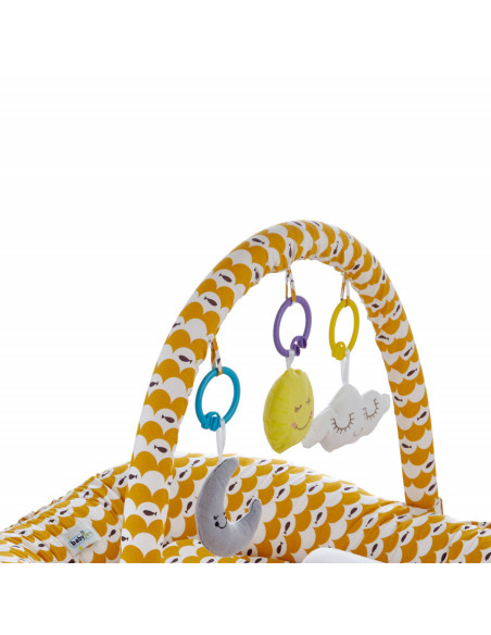 UP-bj_4895,Salteluta Baby Nest cu bara jucarii Between parents (Culoare: Somon)