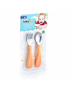 UP-bj_5223,Set tacamuri din inox pentru copii BabyJem (Culoare: Portocaliu) 2