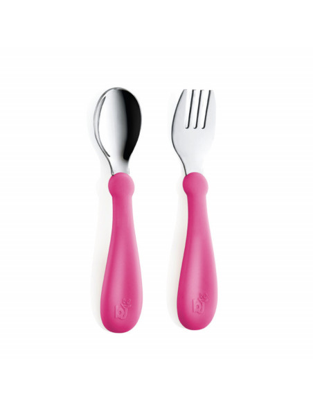 UP-bj_5221,Set tacamuri din inox pentru copii BabyJem (Culoare: Roz) UP-bj_5221,Set tacamuri din inox pentru copii BabyJem (Culoare: Roz)