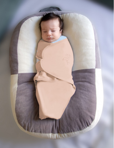 UP-bj_4305,Sistem de infasare din bumbac 0-3 luni BabyJem Swaddle (Culoare: Gri)
