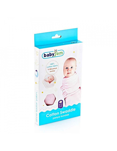 UP-bj_4302,Sistem de infasare din bumbac 0-3 luni BabyJem Swaddle (Culoare: Bleu)