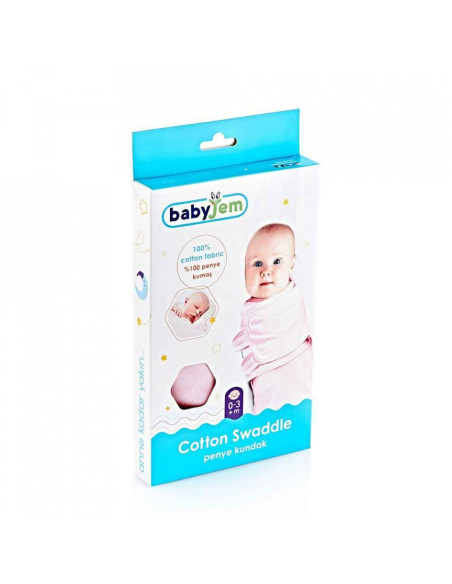 UP-bj_4302,Sistem de infasare din bumbac 0-3 luni BabyJem Swaddle (Culoare: Bleu)