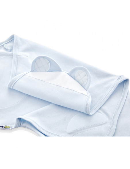 UP-bj_4302,Sistem de infasare din bumbac 0-3 luni BabyJem Swaddle (Culoare: Bleu)