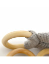UP-bj_6511,Jucarie dentitie din bumbac cu inel din lemn BabyJem Amigurumi (Culoare: Gri)