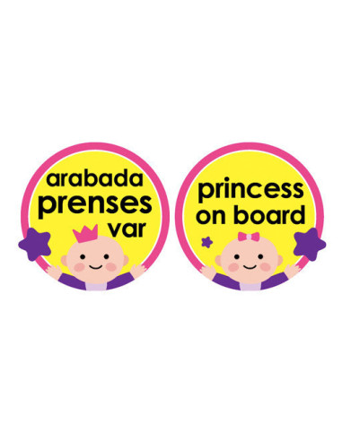 UP-bj_0941,Semn luneta Baby/Prince/Princess on board cu ventuza (Culoare: Roz)