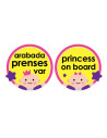 UP-bj_0942,Semn luneta Baby/Prince/Princess on board cu ventuza (Culoare: Galben)