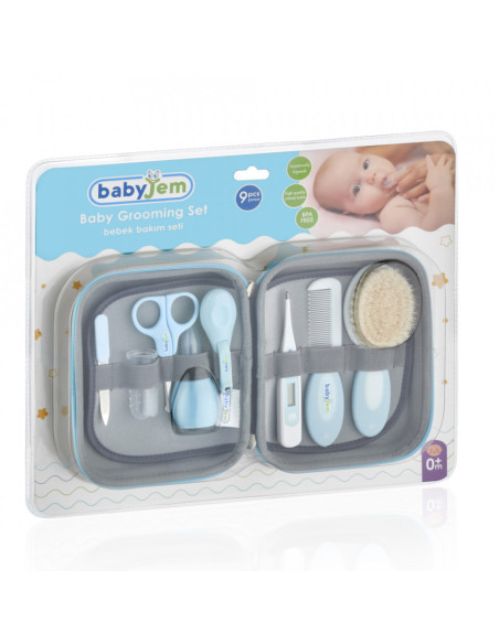 UP-bj_3633,Set ingrijire bebelusi cu 9 piese BabyJem Grooming Set (Culoare: Gri)