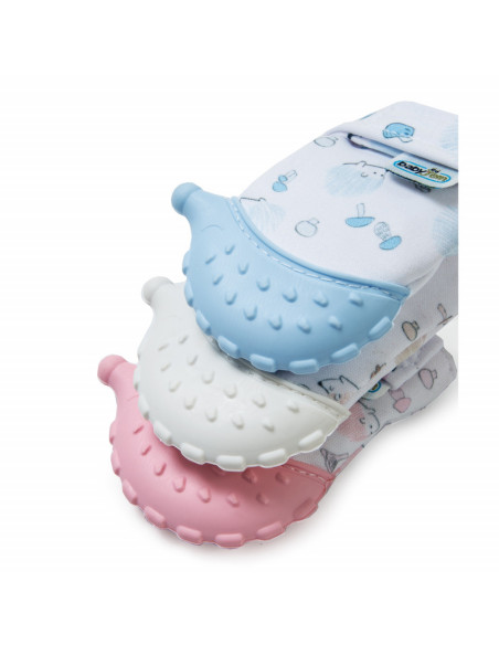 UP-bj_6123,Manusa bebelusi pentru dentitie Scratch Gloves (Culoare: Bleu)