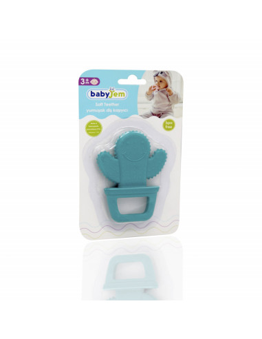 UP-bj_628_24,Jucarie dentitie BabyJem Cactus (Culoare: Bleu)