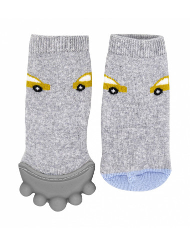 UP-bj_6523,Sosete cu accesoriu dentitie BabyJem Teether Socks (Culoare: Gri)