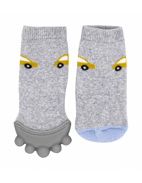 UP-bj_6523,Sosete cu accesoriu dentitie BabyJem Teether Socks (Culoare: Gri)