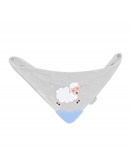 UP-bj_3743,Baveta triunghi cu accesoriu dentitie BabyJem Cowboy Bib (Culoare: Ecru)