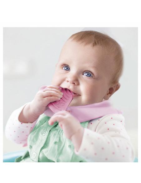 UP-bj_3743,Baveta triunghi cu accesoriu dentitie BabyJem Cowboy Bib (Culoare: Ecru)