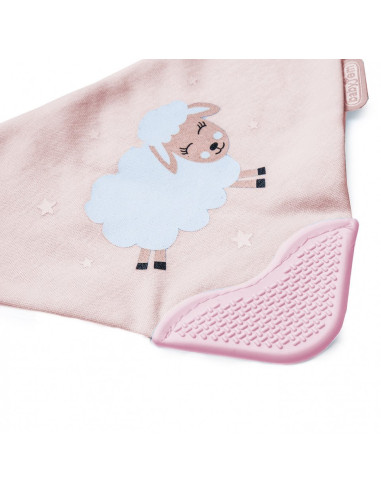 UP-bj_3743,Baveta triunghi cu accesoriu dentitie BabyJem Cowboy Bib (Culoare: Ecru)