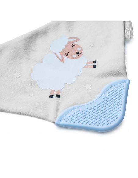 UP-bj_3743,Baveta triunghi cu accesoriu dentitie BabyJem Cowboy Bib (Culoare: Ecru)