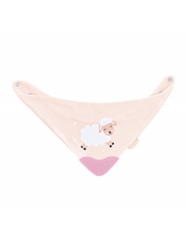 UP-bj_3743,Baveta triunghi cu accesoriu dentitie BabyJem Cowboy Bib (Culoare: Ecru)