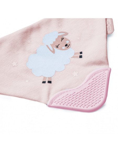 UP-bj_3742,Baveta triunghi cu accesoriu dentitie BabyJem Cowboy Bib (Culoare: Bleu)