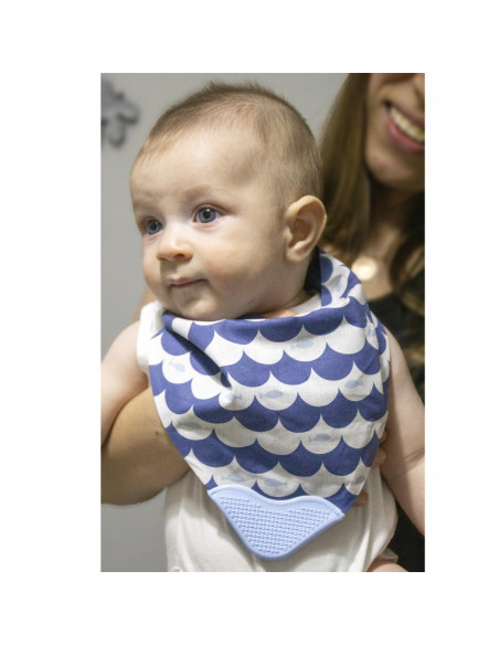 UP-bj_6864,Baveta tip bandana cu jucarie dentitie (Culoare: Indigo)