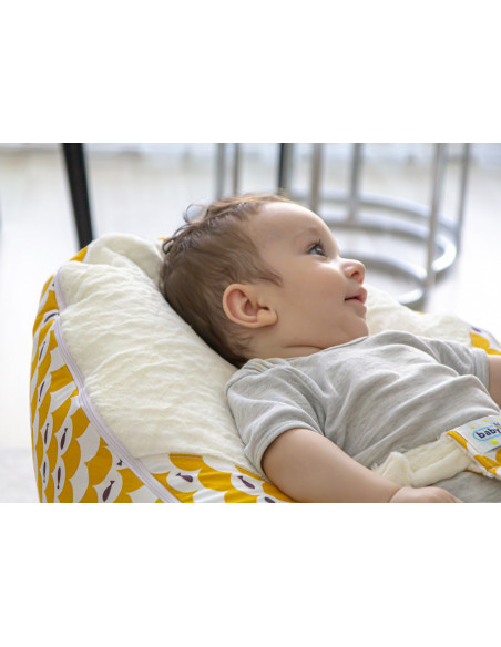 UP-bj_3483,Fotoliu pentru bebelusi cu ham de siguranta Baby Bean Bed (Culoare: Roz)
