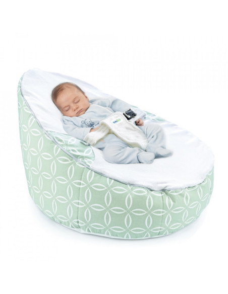 UP-bj_3484,Fotoliu pentru bebelusi cu ham de siguranta Baby Bean Bed (Culoare: Alb)