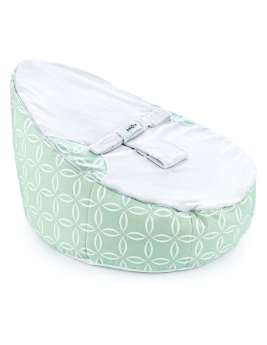 UP-bj_3484,Fotoliu pentru bebelusi cu ham de siguranta Baby Bean Bed (Culoare: Alb)