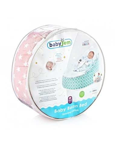 UP-bj_3484,Fotoliu pentru bebelusi cu ham de siguranta Baby Bean Bed (Culoare: Alb)