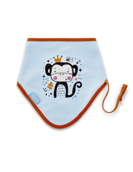 UP-bj_4172,Baveta cu suport pentru suzeta Triangle BabyJem (Culoare: Alb)
