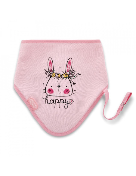 UP-bj_4172,Baveta cu suport pentru suzeta Triangle BabyJem (Culoare: Alb)