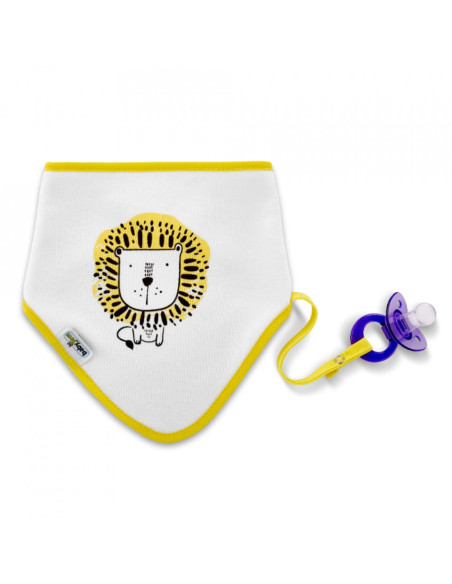 UP-bj_4172,Baveta cu suport pentru suzeta Triangle BabyJem (Culoare: Alb)