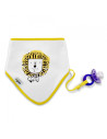 UP-bj_4172,Baveta cu suport pentru suzeta Triangle BabyJem (Culoare: Alb)