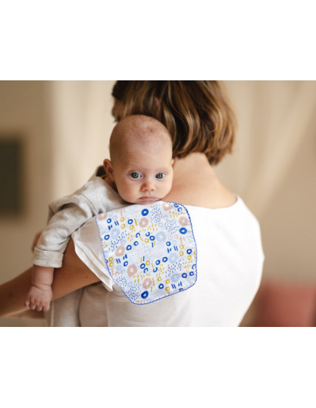 UP-bj_3783,Set prosopel BabyJem pentru alaptare din muselina (Model: Inele colorate)